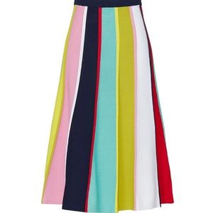 Never worn J. Crew rainbow striped sweater midi skirt.
